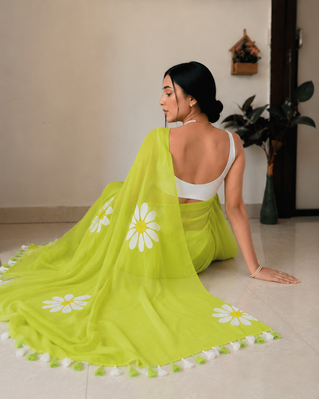 KS Women's Georgette Floral Printed Saree With Unstitched Blouse Piece |saree for Women | New Sari | Latest Saree