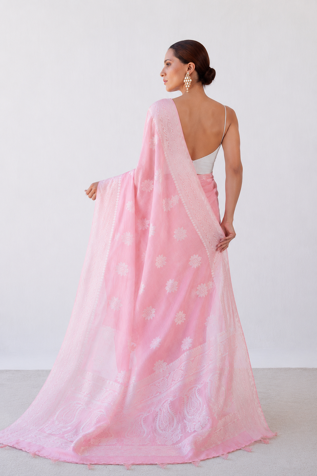 KS Women's Soft Cotton Linen Silk Saree With Blouse Piece