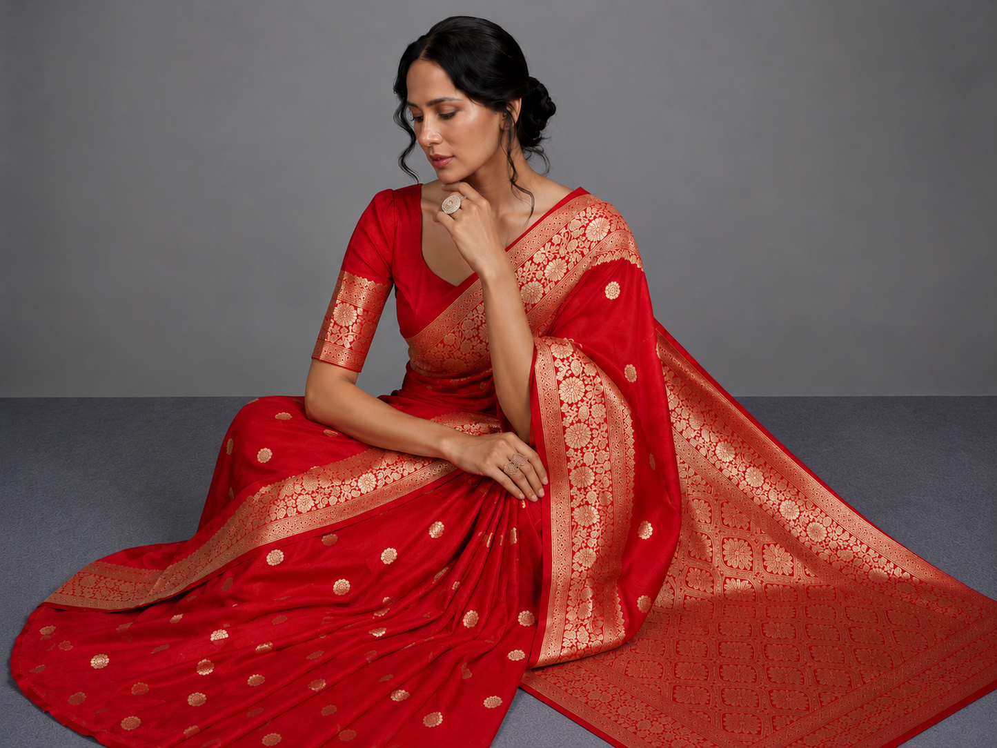 KS Banarasi Pure Silk Kanjivaram Saree with Blouse for Wedding (Pari 121), Rani Pink, One size