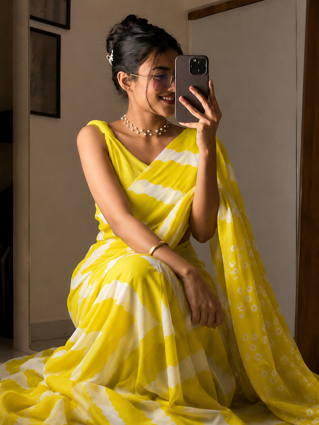 KS Woman Cotton Blend Printed | Elegant Traditional Sari for Farewell and Social Gatherings with Blouse Piece